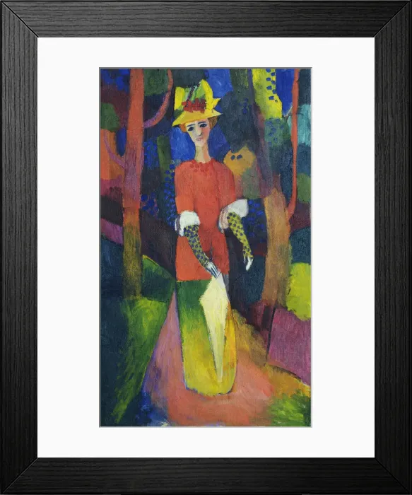 Framed Print : Lady in a Park. Artist: Macke, August (1887-1914) Framed Print : Lady in a Park. Artist: Macke, August (1887-1914)