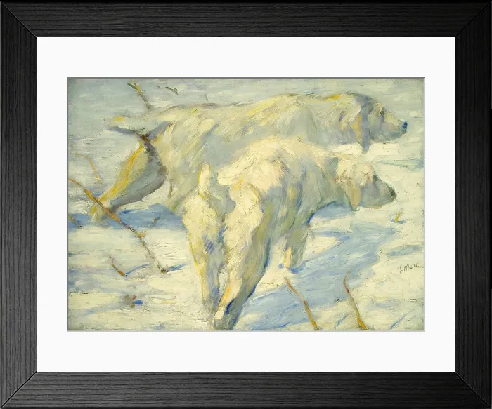 Framed Print : Siberian Dogs in the Snow. Artist: Marc, Franz (1880-1916) Framed Print : Siberian Dogs in the Snow. Artist: Marc, Franz (1880-1916)