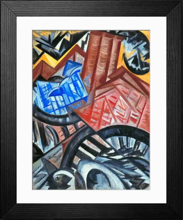 Framed Print : Factory and the Bridge. Artist: Rozanova, Olga Vladimirovna (1886-1918) Framed Print : Factory and the Bridge. Artist: Rozanova, Olga Vladimirovna (1886-1918)