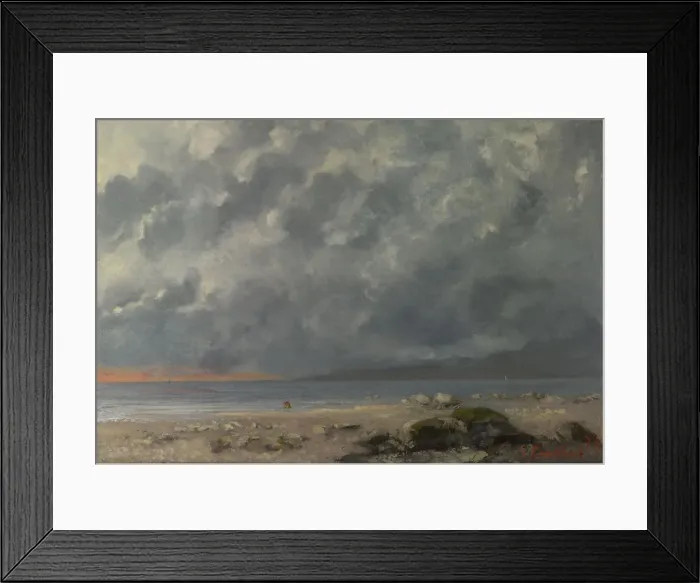 Framed Print : Beach Scene. Artist: Courbet, Gustave (1819-1877) Framed Print : Beach Scene. Artist: Courbet, Gustave (1819-1877)