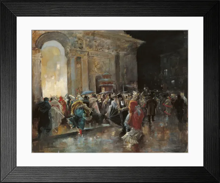 Framed Print : Arriving at the Theatre on a Night of a Masked Ball. Artist: Lucas Villaamil, Eugenio (1858-1919) Framed Print : Arriving at the Theatre on a Night of a Masked Ball. Artist: Lucas Villaamil, Eugenio (1858-1919)