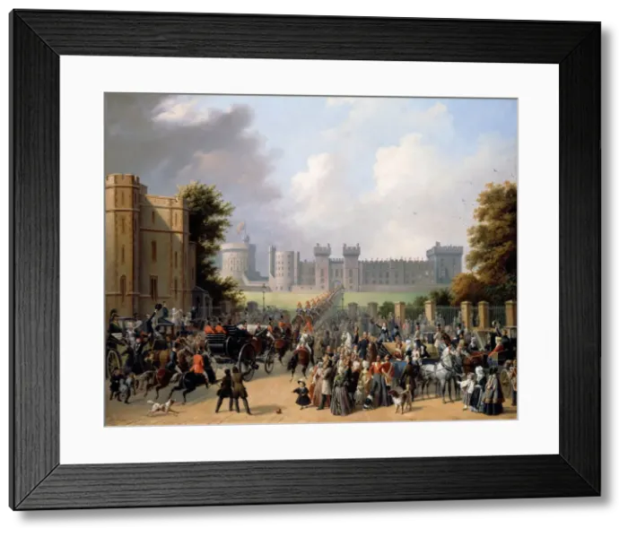 Framed Print : Arrival of King Louis-Philippe at Windsor Castle. Artist: Pingret, Edouard-Henri-Theophile (1788-1875) Framed Print : Arrival of King Louis-Philippe at Windsor Castle. Artist: Pingret, Edouard-Henri-Theophile (1788-1875)