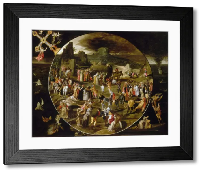 Framed Print : The Haywain, Allegory of the Vanity of the World. Artist: Mostaert, Gillis (1534-1598) Framed Print : The Haywain, Allegory of the Vanity of the World. Artist: Mostaert, Gillis (1534-1598)