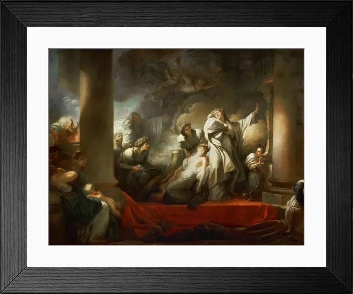 Framed Print : The High Priest Coresus Sacrificing Himself to Save Callirhoe. Artist: Fragonard, Jean Honore (1732-1806) Framed Print : The High Priest Coresus Sacrificing Himself to Save Callirhoe. Artist: Fragonard, Jean Honore (1732-1806)