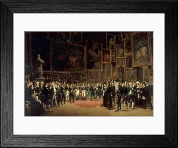 Framed Print : Charles X Distributing Awards to Artists Exhibiting at the Salon of 1824 at the Louvre. Artist: Heim, Francois-Joseph (1787-1865) Framed Print : Charles X Distributing Awards to Artists Exhibiting at the Salon of 1824 at the Louvre. Artist: Heim, Francois-Joseph (1787-1865)