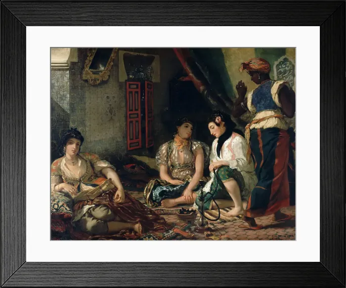 Framed Print : The Women Of Algiers In Their Apartment. Artist: Delacroix, Eugene (1798-1863) Framed Print : The Women Of Algiers In Their Apartment. Artist: Delacroix, Eugene (1798-1863)