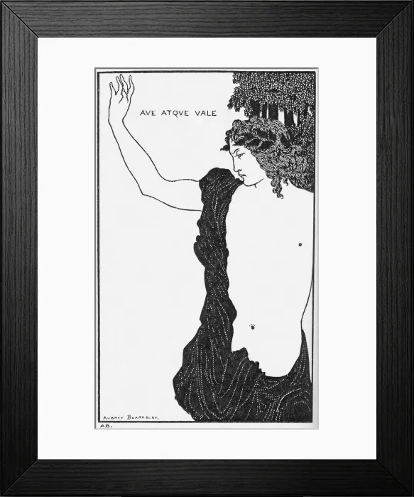 Framed Print : Ave atque vale (Hail and Farewell). Artist: Beardsley, Aubrey (1872?1898) Framed Print : Ave atque vale (Hail and Farewell). Artist: Beardsley, Aubrey (1872?1898)
