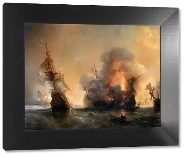 The Naval Battle of Lagos on 27 June 1693. Artist: Gudin, Theodore (1802-1880)
