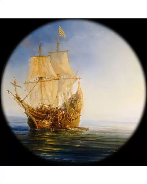 Spanish Galleon taken by the Pirate Pierre le Grand near the coast of Hispaniola, in 1643. Artist: Gudin, Theodore (1802-1880)