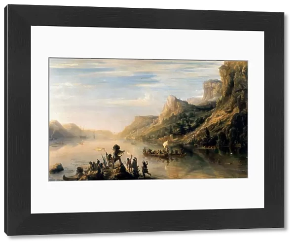 Jacques Cartier discovered the Saint Lawrence River in 1535. Artist: Gudin, Theodore (1802-1880)