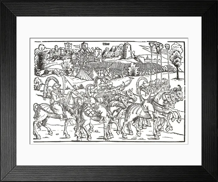 Framed Print : Fragment of a broadside on the Turkish invasion of Hungary. Artist: Schoen, Erhard (1491-1592) Framed Print : Fragment of a broadside on the Turkish invasion of Hungary. Artist: Schoen, Erhard (1491-1592)