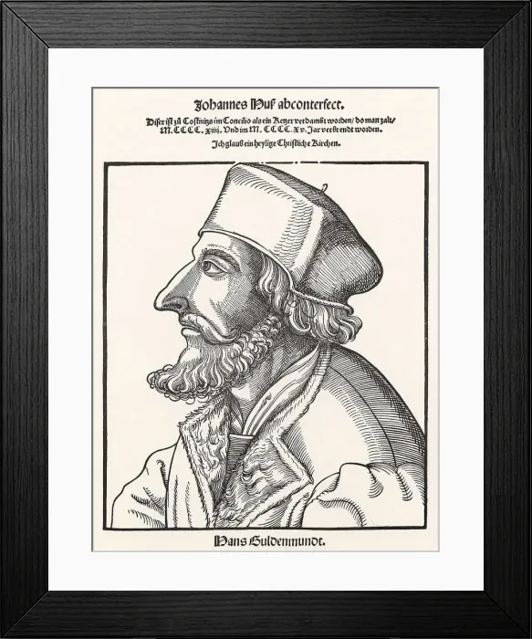 Framed Print : John Hus. Artist: Schoen, Erhard (1491-1592) Framed Print : John Hus. Artist: Schoen, Erhard (1491-1592)