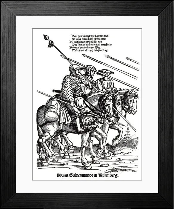 Framed Print : Military campaign of the Landsknechts. Artist: Schoen, Erhard (1491-1592) Framed Print : Military campaign of the Landsknechts. Artist: Schoen, Erhard (1491-1592)