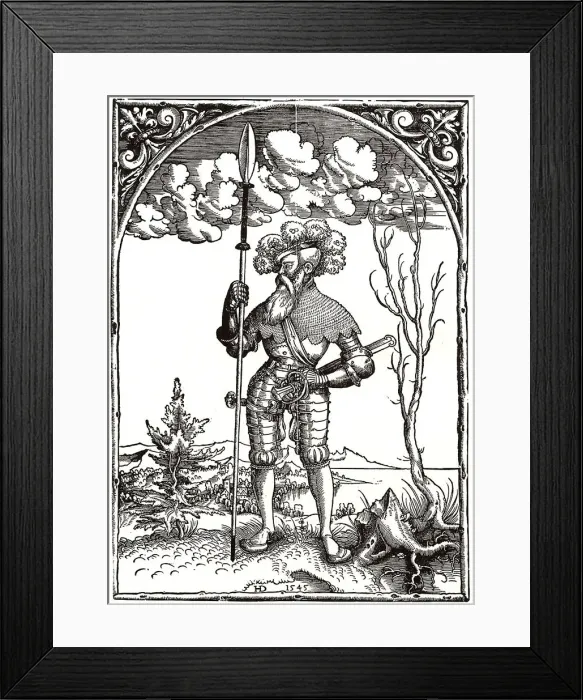 Framed Print : Knight in War Harness. Artist: Deckinger, Hieronymus (active 1562-1574) Framed Print : Knight in War Harness. Artist: Deckinger, Hieronymus (active 1562-1574)