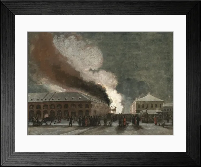 Framed Print : Fire in the salt trade rows. Artist: Timm, Vasily (George Wilhelm) (1820-1895) Framed Print : Fire in the salt trade rows. Artist: Timm, Vasily (George Wilhelm) (1820-1895)