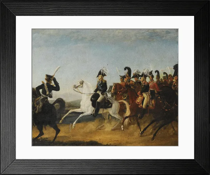 Framed Print : Alexander I of Russia accompanied by his staff. Artist: Anonymous Framed Print : Alexander I of Russia accompanied by his staff. Artist: Anonymous
