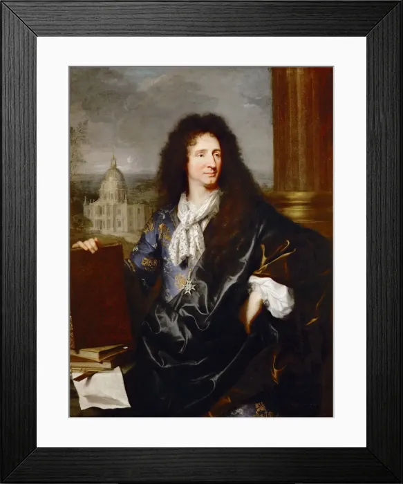 Framed Print : Portrait of Jules Hardouin-Mansart (1646-1701). Artist: Rigaud, Hyacinthe Francois Honore (1659-1743) Framed Print : Portrait of Jules Hardouin-Mansart (1646-1701). Artist: Rigaud, Hyacinthe Francois Honore (1659-1743)