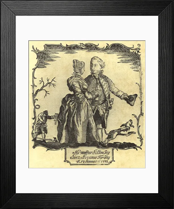 Framed Print : Luck Turns For You, Count Struensee! (Popular print). Artist: Anonymous Framed Print : Luck Turns For You, Count Struensee! (Popular print). Artist: Anonymous