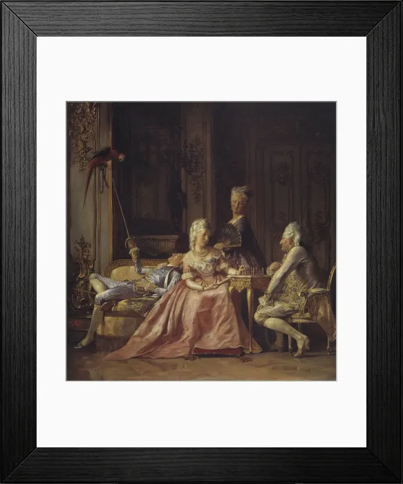 Framed Print : Scene from the court of Christian VII. Artist: Zahrtmann, Kristian (1843-1917) Framed Print : Scene from the court of Christian VII. Artist: Zahrtmann, Kristian (1843-1917)