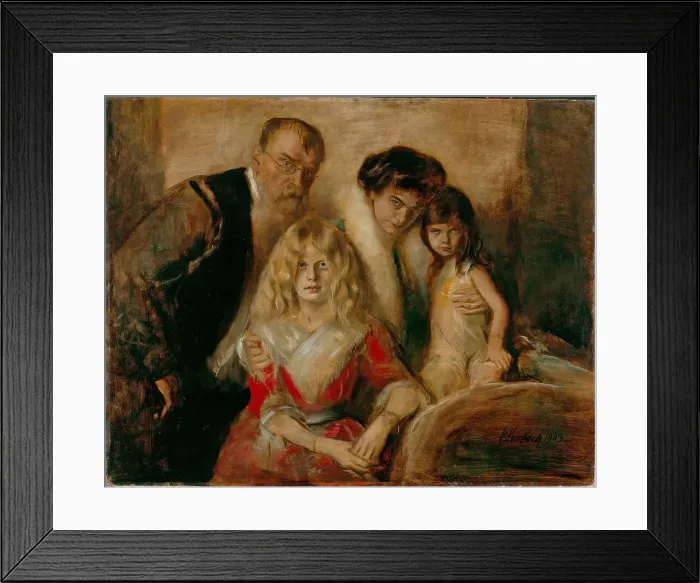 Framed Print : The Artist with his Wife and Children. Artist: Lenbach, Franz, von (1836-1904) Framed Print : The Artist with his Wife and Children. Artist: Lenbach, Franz, von (1836-1904)