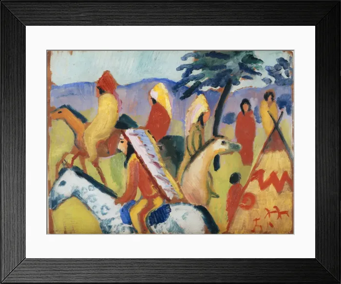 Framed Print : Indians on Horseback. Artist: Macke, August (1887-1914) Framed Print : Indians on Horseback. Artist: Macke, August (1887-1914)