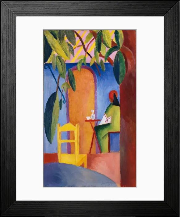 Framed Print : Turkish Cafe. Artist: Macke, August (1887-1914) Framed Print : Turkish Cafe. Artist: Macke, August (1887-1914)