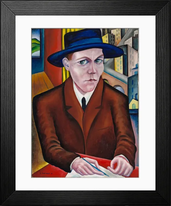 Framed Print : Portrait of Oskar Maria Graf. Artist: Schrimpf, Georg (1889-1939) Framed Print : Portrait of Oskar Maria Graf. Artist: Schrimpf, Georg (1889-1939)