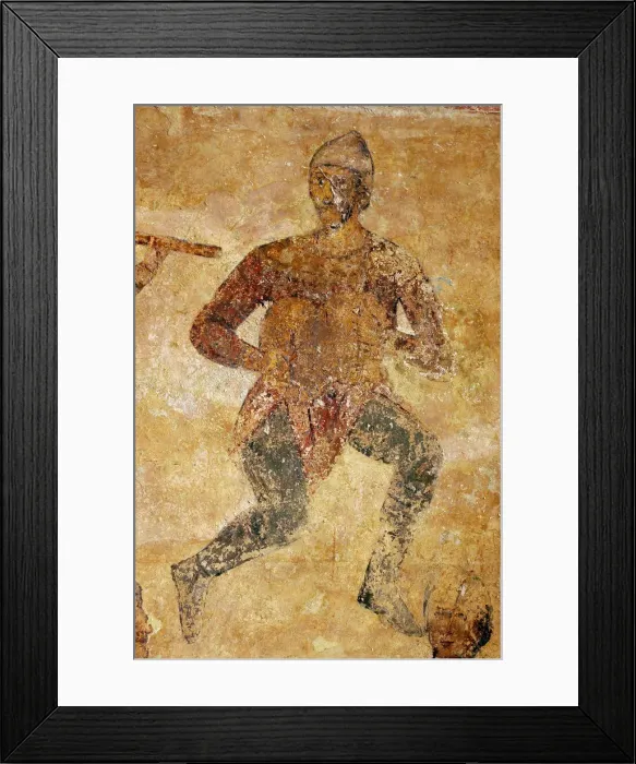 Framed Print : Musicians and acrobats (detail). Artist: Ancient Russian frescos Framed Print : Musicians and acrobats (detail). Artist: Ancient Russian frescos