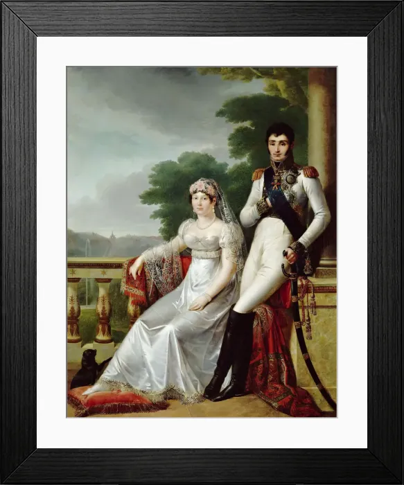 Framed Print : Jerome Bonaparte and Catharina of Wurttemberg as King and Queen of Westphalia. Artist: Kinson, Francois-Joseph (1770-1839) Framed Print : Jerome Bonaparte and Catharina of Wurttemberg as King and Queen of Westphalia. Artist: Kinson, Francois-Joseph (1770-1839)