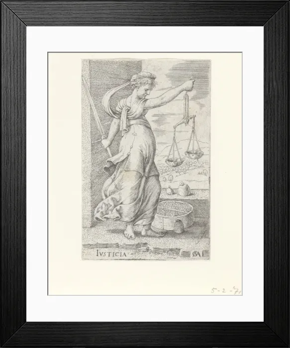 Framed Print : Justitia (Justice). Artist: Massys, Cornelis (1510-1556) Framed Print : Justitia (Justice). Artist: Massys, Cornelis (1510-1556)