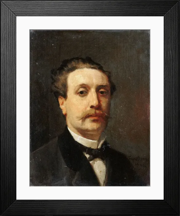 Framed Print : Portrait of Guy de Maupassant. Artist: Feyen-Perrin, Francois Nicolas Auguste (1826-1888) Framed Print : Portrait of Guy de Maupassant. Artist: Feyen-Perrin, Francois Nicolas Auguste (1826-1888)