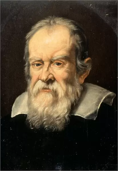 Portrait of Galileo Galilei. Artist: Boschi, Francesco (1619-1675)
