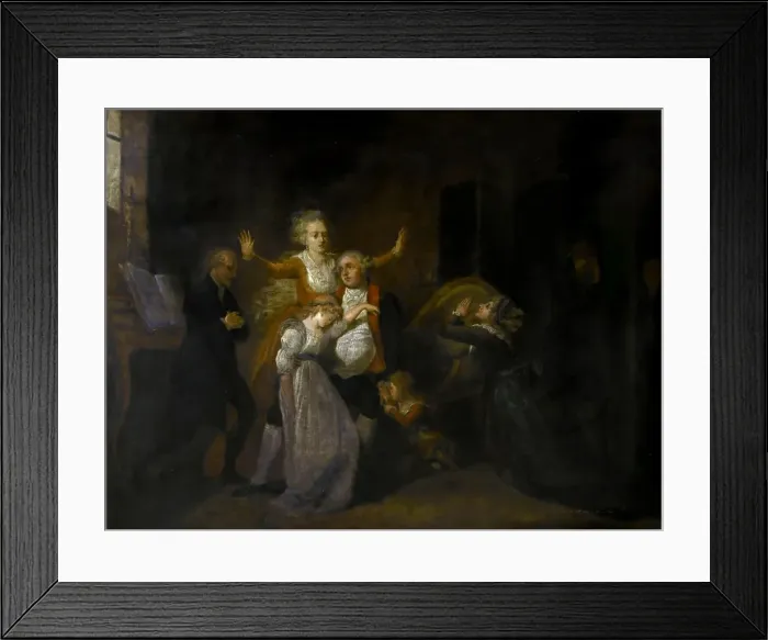 Framed Print : Farewell to Louis XVI by his Family in the Temple, 20th January 1793. Artist: Benazech, Charles (1767-1794) Framed Print : Farewell to Louis XVI by his Family in the Temple, 20th January 1793. Artist: Benazech, Charles (1767-1794)