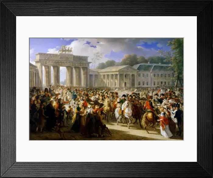 Framed Print : Entry of Napoleon into Berlin, 27 October 1806. Artist: Meynier, Charles (1768-1832) Framed Print : Entry of Napoleon into Berlin, 27 October 1806. Artist: Meynier, Charles (1768-1832)