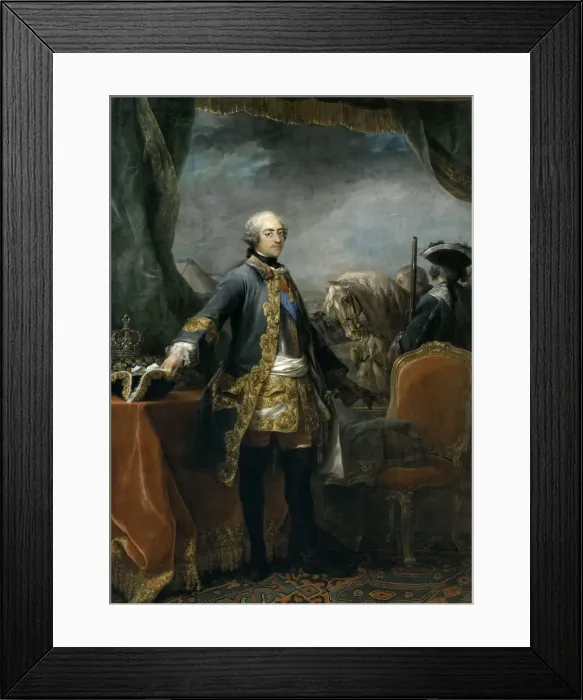 Framed Print : Portrait of the King Louis XV (1710-1774). Artist: Van Loo, Carle (1705-1765) Framed Print : Portrait of the King Louis XV (1710-1774). Artist: Van Loo, Carle (1705-1765)