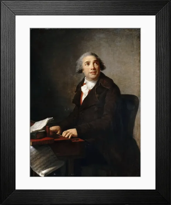 Framed Print : Portrait of Giovanni Paisiello (1740-1816) at the Harpsichord. Artist: Vigee-Lebrun, Marie Louise Elisabeth (1755-1842) Framed Print : Portrait of Giovanni Paisiello (1740-1816) at the Harpsichord. Artist: Vigee-Lebrun, Marie Louise Elisabeth (1755-1842)