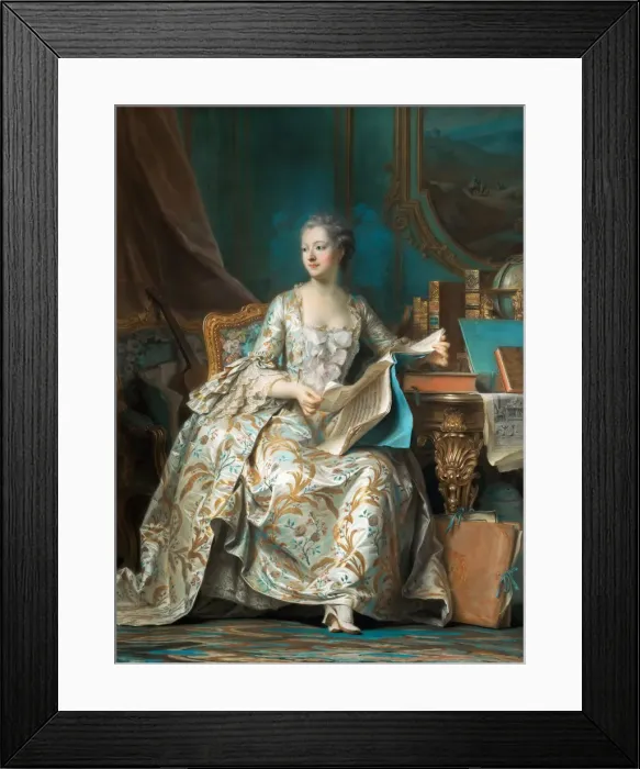 Framed Print : Portrait of the Marquise de Pompadour (1721-1764). Artist: La Tour, Maurice Quentin de (1704-1788) Framed Print : Portrait of the Marquise de Pompadour (1721-1764). Artist: La Tour, Maurice Quentin de (1704-1788)