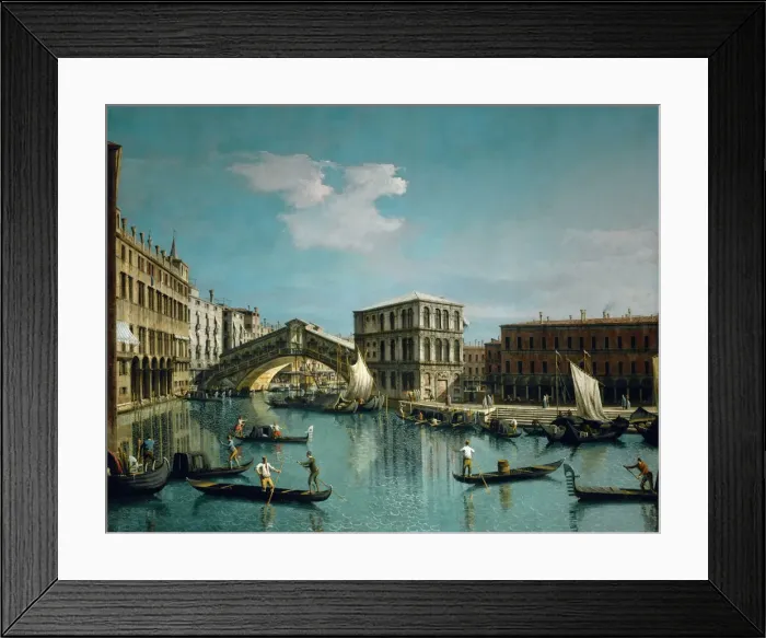 Framed Print : The Rialto Bridge. Artist: Canaletto (1697-1768) Framed Print : The Rialto Bridge. Artist: Canaletto (1697-1768)