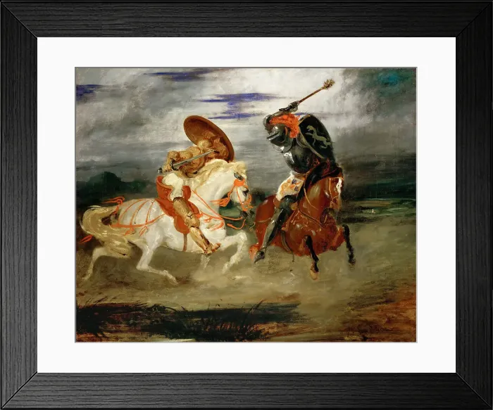 Framed Print : Knights Fighting in the Countryside. Artist: Delacroix, Eugene (1798-1863) Framed Print : Knights Fighting in the Countryside. Artist: Delacroix, Eugene (1798-1863)