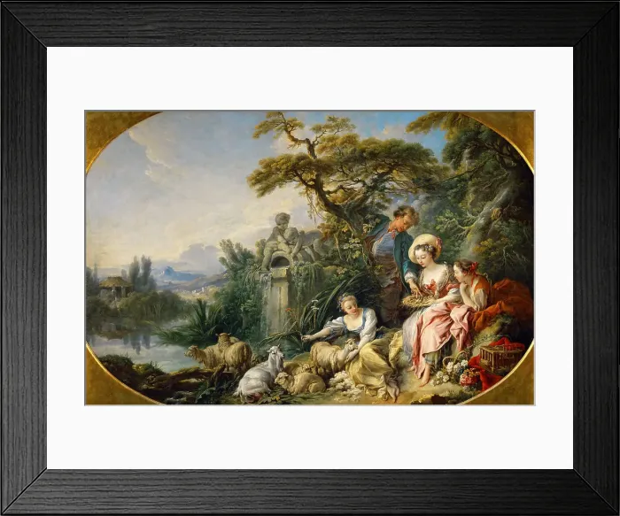 Framed Print : The Shepherds Presents (The Nest). Artist: Boucher, Francois (1703-1770) Framed Print : The Shepherds Presents (The Nest). Artist: Boucher, Francois (1703-1770)