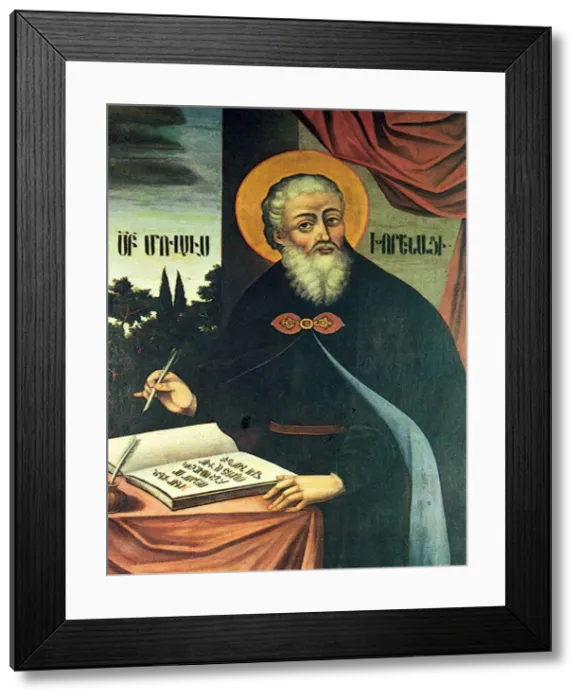Framed Print : Saint Moses of Chorene. Artist: Hovnatanyan, Hovnatan (ca 1730-1801)