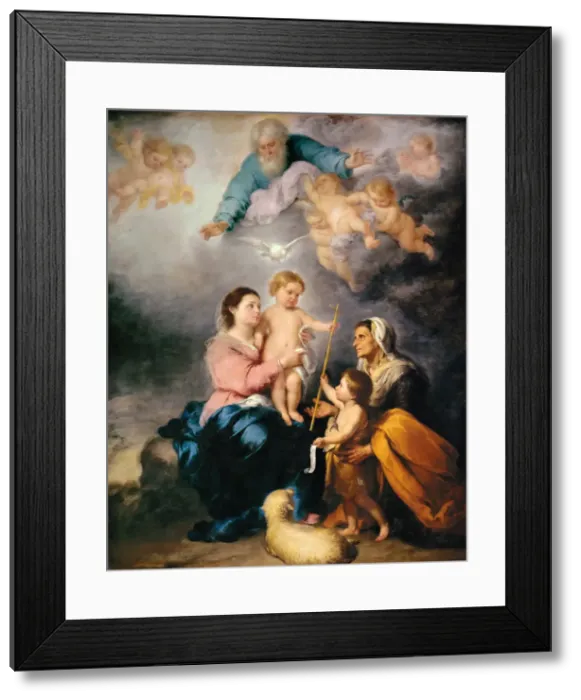 Framed Print : The Holy Family (The Virgin of Seville). Artist: Murillo, Bartolome Esteban (1617-1682) Framed Print : The Holy Family (The Virgin of Seville). Artist: Murillo, Bartolome Esteban (1617-1682)