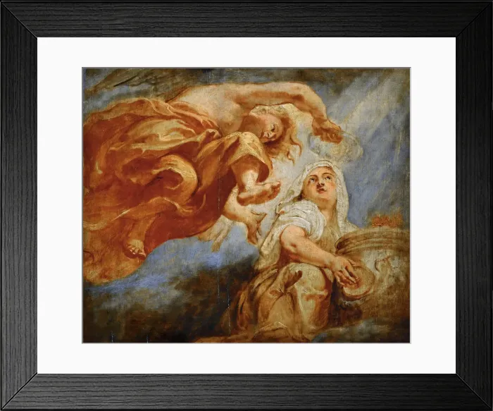 Framed Print : Genius Crowning Religion. Sketch for the Apotheosis of King James I. Artist: Rubens, Pieter Paul (1577-1640) Framed Print : Genius Crowning Religion. Sketch for the Apotheosis of King James I. Artist: Rubens, Pieter Paul (1577-1640)