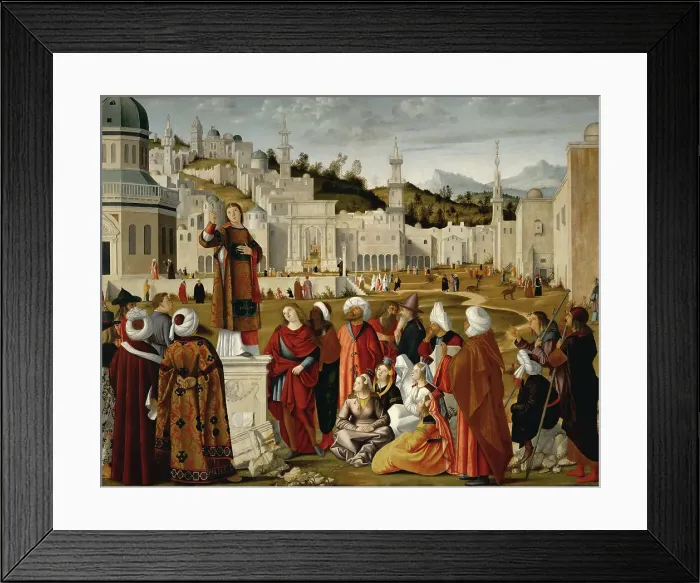 Framed Print : The Sermon of St. Stephen at Jerusalem. Artist: Carpaccio, Vittore (1460-1526) Framed Print : The Sermon of St. Stephen at Jerusalem. Artist: Carpaccio, Vittore (1460-1526)