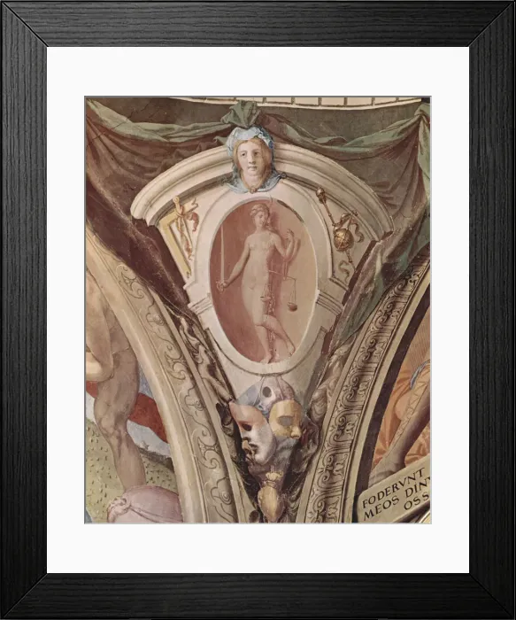Framed Print : Allegories Of The Cardinal Virtues. Frescoes In The Chapel Of Eleonora Da Toledo. Artist: Bronzino, Agnolo (1503-1572) Framed Print : Allegories Of The Cardinal Virtues. Frescoes In The Chapel Of Eleonora Da Toledo. Artist: Bronzino, Agnolo (1503-1572)