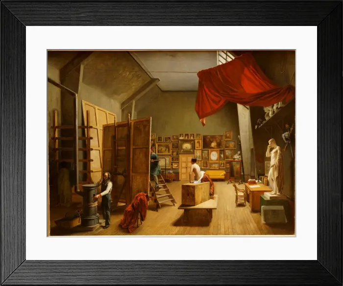 Framed Print : The Studio Interior of Abel de Pujol. Artist: Grandpierre-Deverzy, Adrienne Marie Louise (1798-1869)