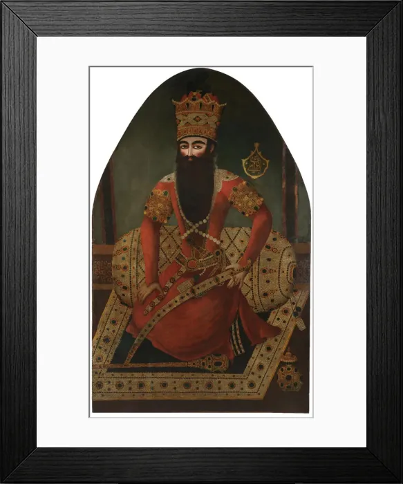 Framed Print : Portrait of Fath Ali Shah (1797-1834). Artist: Baba, Mirza (active c. 1795-c. 1830) Framed Print : Portrait of Fath Ali Shah (1797-1834). Artist: Baba, Mirza (active c. 1795-c. 1830)