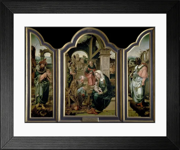 Framed Print : The Adoration of the Magi. Artist: Coecke van Aelst, Pieter, the Elder (1502-1550) Framed Print : The Adoration of the Magi. Artist: Coecke van Aelst, Pieter, the Elder (1502-1550)