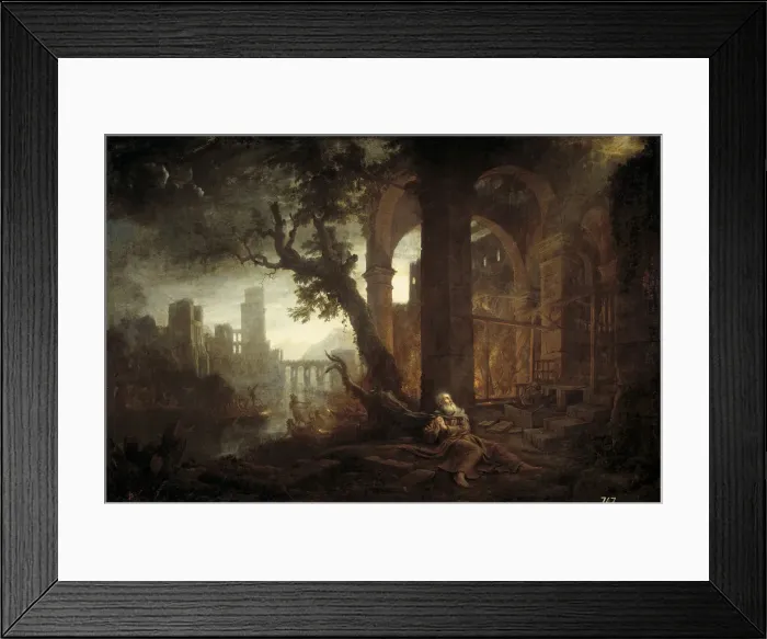 Framed Print : Landscape with the Temptation of Saint Anthony. Artist: Lorrain, Claude (1600-1682) Framed Print : Landscape with the Temptation of Saint Anthony. Artist: Lorrain, Claude (1600-1682)