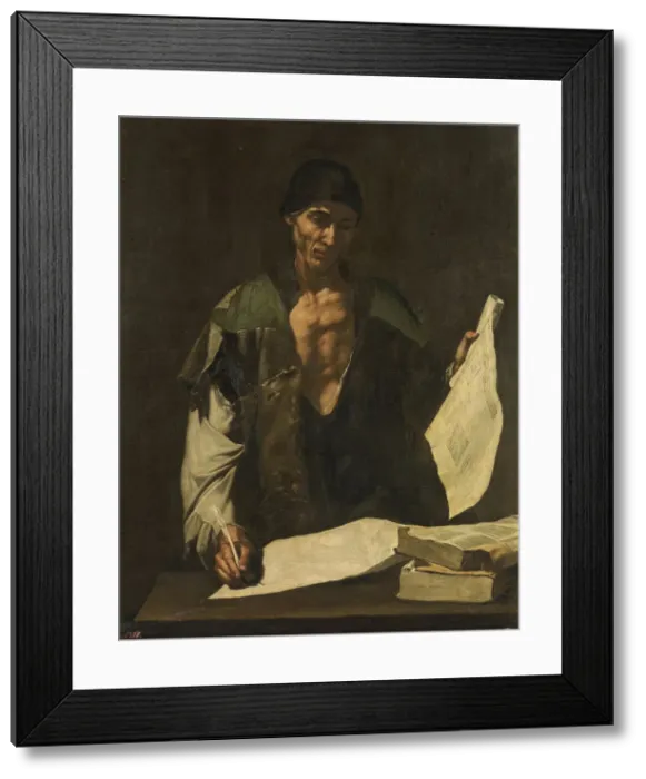 Framed Print : Archimedes. Artist: Ribera, Jose, de (1591-1652) Framed Print : Archimedes. Artist: Ribera, Jose, de (1591-1652)